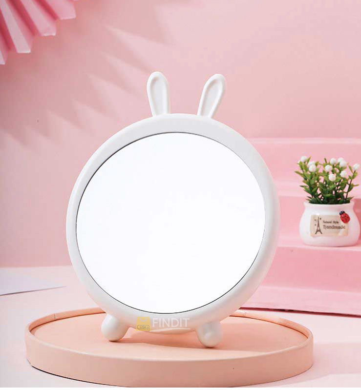 Desktop and Wall Hanging Makeup Foldable Portable Bunny Mirror