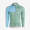 Camiseta ciclismo manga larga hombre KM100 confort green sea