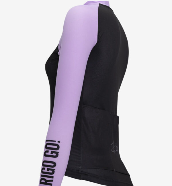 Camiseta ciclismo manga larga mujer KM100 confort iris