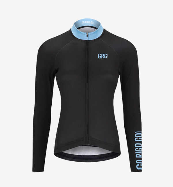 Camiseta ciclismo manga larga mujer KM100 confort nebulosa