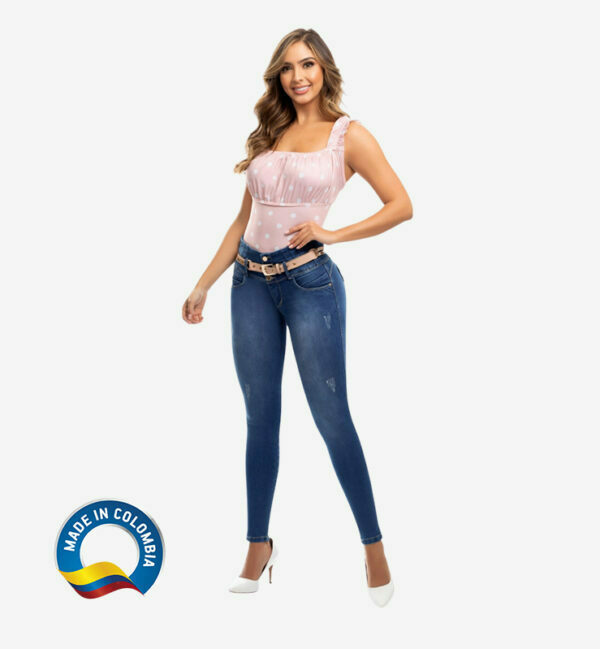 Colombian Jeans pantalones colombianos levanta cola butt lifting straight high waist 6138