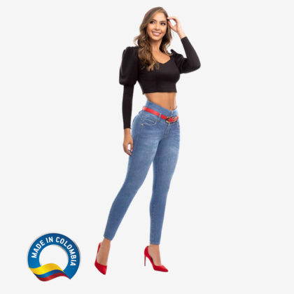 Colombian Jeans pantalones colombianos levanta cola butt lifting straight high waist 6139