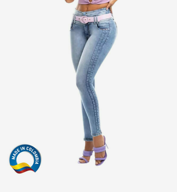 Colombian Jeans pantalones colombianos levanta cola butt lifting straight high waist 6141